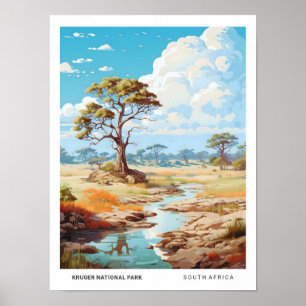 Poster Ciel bleu dans le parc national de Kruger Vintage 