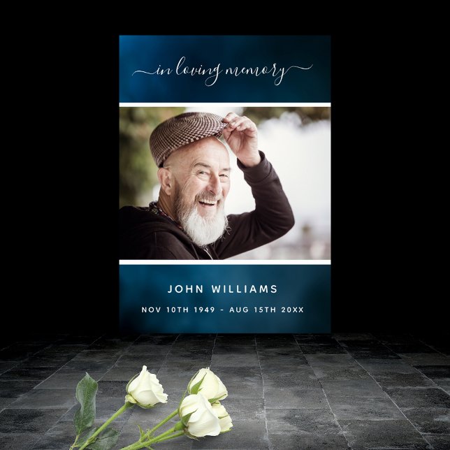 Poster Ciel bleu de photo de mémorial de bienvenue funéra (Créateur téléchargé)