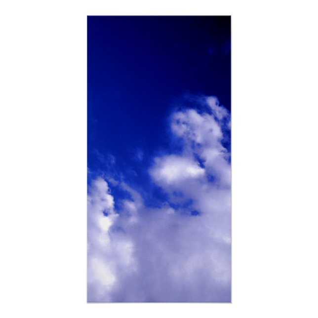 Poster Ciel bleu et nuages blancs (Devant)