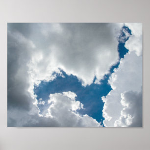 Poster Ciel bleu et nuages lumineux