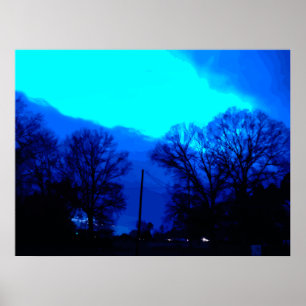 Poster Ciel bleu la nuit