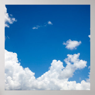 Poster Ciel bleu nuages blancs Ciel céleste Arrière - pla