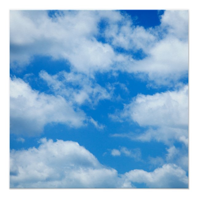 Poster Ciel bleu nuages blancs Ciel céleste Arrière - pla (Devant)