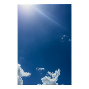 Poster Ciel bleu nuages blancs Ciel nuageux Arrière - pla
