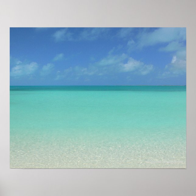 POSTER "CIEL BLEU SUR L'EAU CLAIRE DES CARAÏBES VERTES BL (Devant)