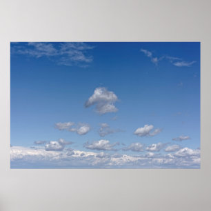Poster ciel bleu troupeau de nuages