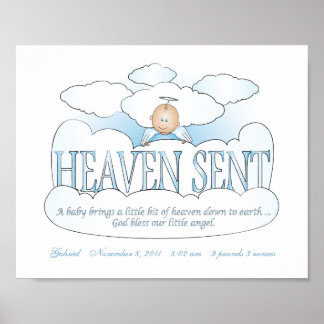Poster Ciel customisé Envoyé Angel Boys Salle Wall Art