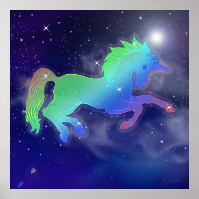Poster Ciel de licorne | Nuit étoilée (Devant)