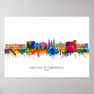 Poster Ciel de Saint-Jacques-de-Compostelle Espagne