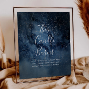 Poster Ciel Nocturne Argent Cette bougie brûle panneau
