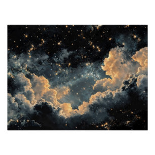 Poster Ciel nocturne avec étoiles