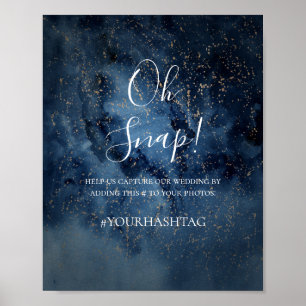 Poster Ciel nocturne céleste Or Oh Snap Panneau de hash