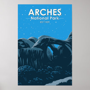 Poster Ciel nocturne de la Double Arche du Parc national 