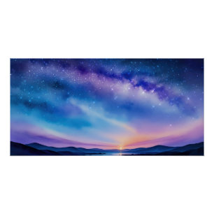Poster Ciel nocturne étoilé