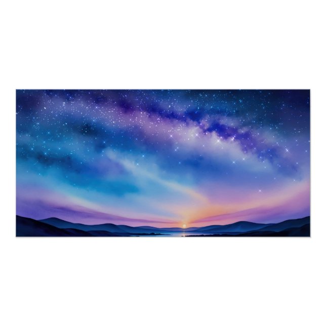 Poster Ciel nocturne étoilé (Devant)
