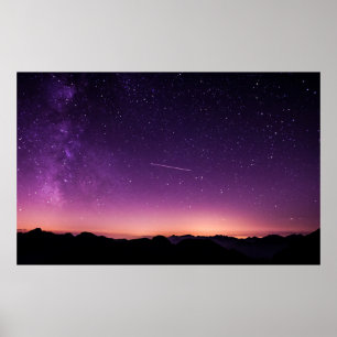 Poster Ciel nocturne violet, Scurelle, Italie