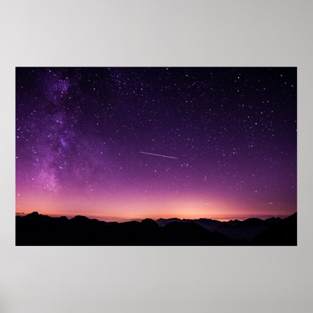 Poster Ciel nocturne violet, Scurelle, Italie (Devant)