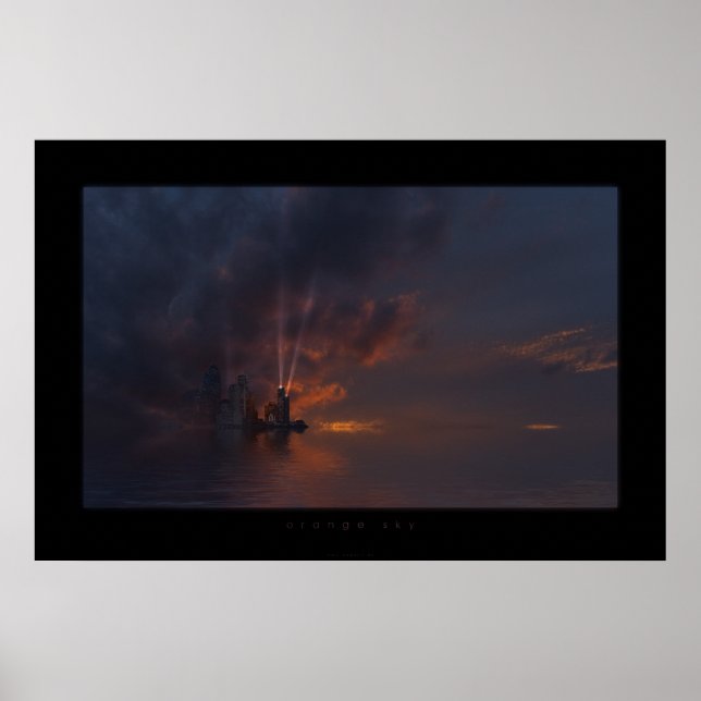 Poster ciel orange (Devant)