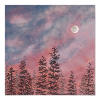 Poster Ciel rouge du soir