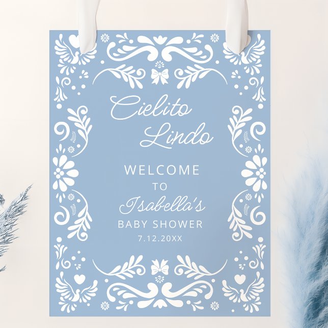 Poster Cielito Lindo Baby shower Bleu Mexicain Bienvenue (Créateur téléchargé)