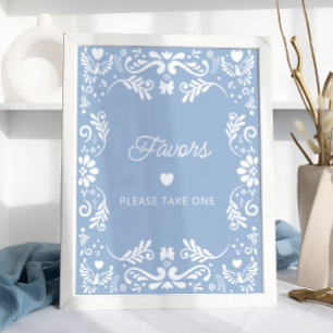 Poster Cielito Lindo Baby shower Bleu Mexicain Privilèges