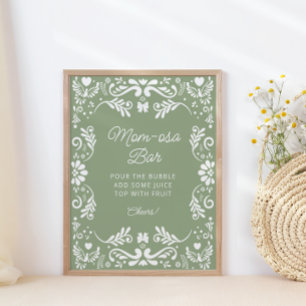 Poster Cielito Lindo Baby shower mexicain Mom-osa Bar