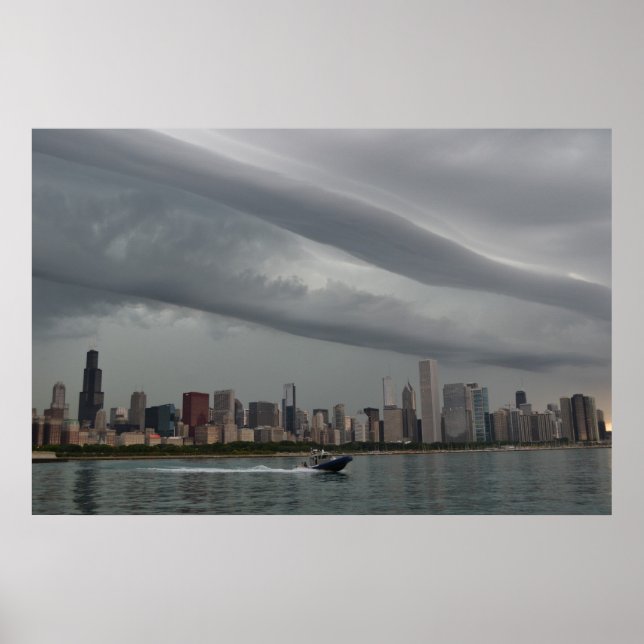 Poster Ciels turbulents au-dessus de Chicago (Devant)
