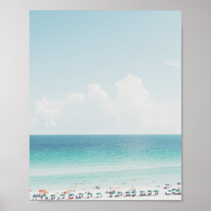 Poster Cieux bleus d'océan de beau de plage cool de