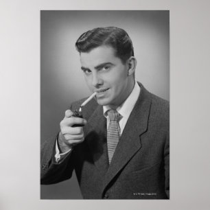Poster Cigarette Homme Éclairage