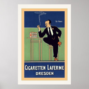 Poster Cigaretten Laferme Dresden ~ Allemand Vintage