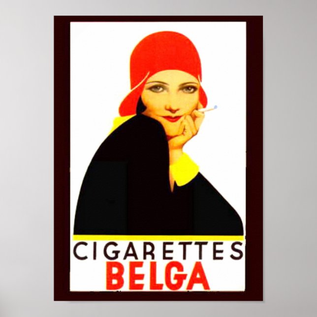 Poster Cigarettes Belga Vintage Ad (Devant)