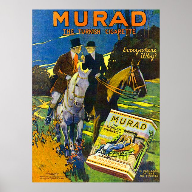 Poster Cigarettes De Murad 1910 La Cigarette Turque (Devant)