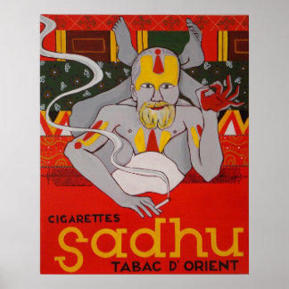 Poster Cigarettes Sadhu Tabac D'Orient