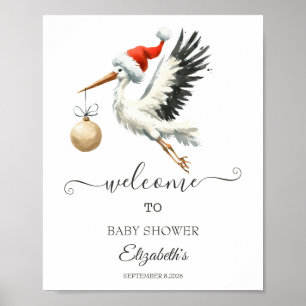 Poster Cigogne de vacances adorable et mignonne