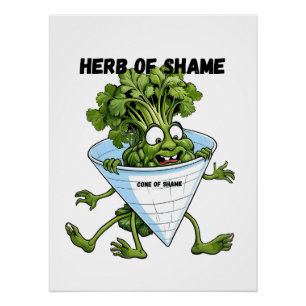 Poster Cilantro - Herbe de la honte drôle