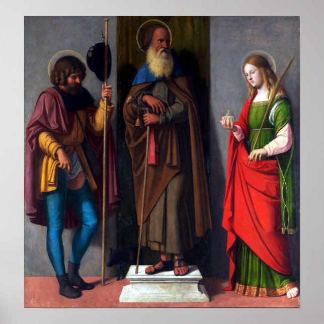 Poster Cima da Conegliano Saints Roch Anthony Abbé (Devant)