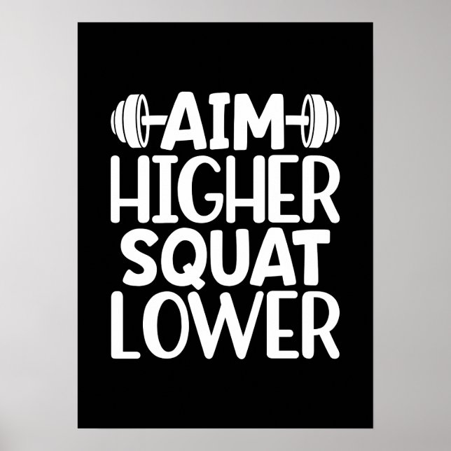 Poster Cime Supérieure Squat Inférieur - Gym entraînement (Devant)