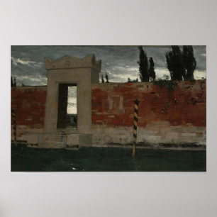 Poster Cimetière à Venise, croquis (1876) Wladyslaw Czach