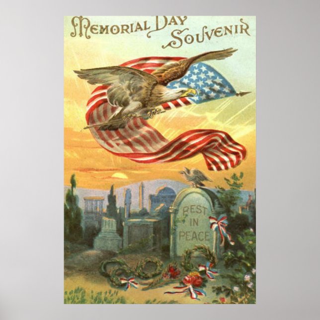 Poster Cimetière américain de l'aigle à drapeau Tombstone (Devant)
