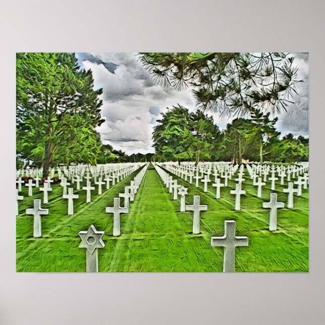 Poster Cimetière américain en Normandie (Devant)