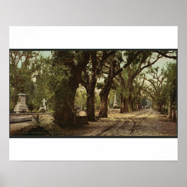 Poster Cimetière Bonaventure, Savannah, Géorgie vers 1901 (Devant)