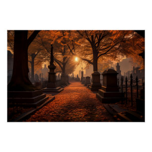 Poster Cimetière d'automne
