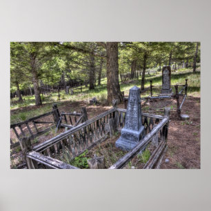 Poster Cimetière de la ville d'Elkhorn Ghost - Montana