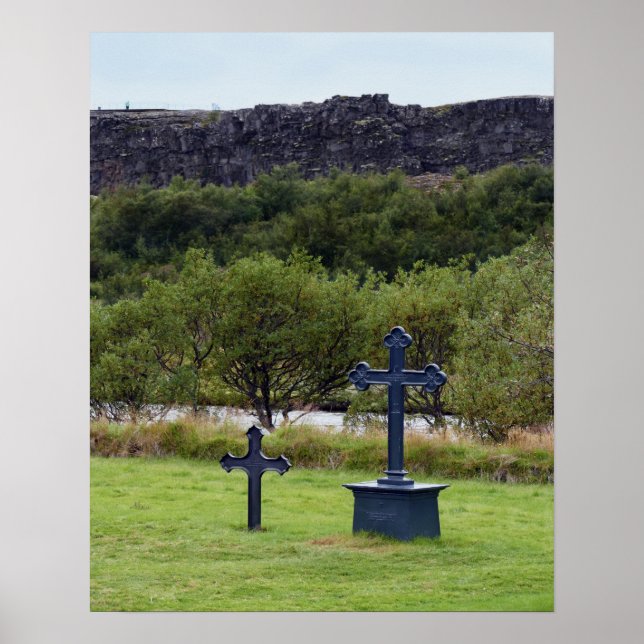 Poster Cimetière de l'église de Thingvellir, Islande (Devant)