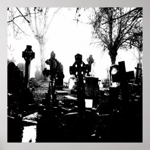 Poster cimetière gothique Déplaisant