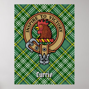 Poster Cimier de coq Clan Currie sur Tartan