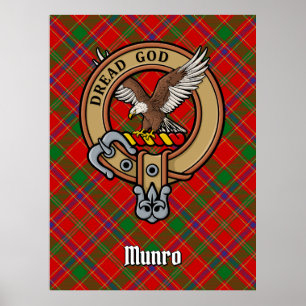 Poster Cimier du clan Munro sur tartan