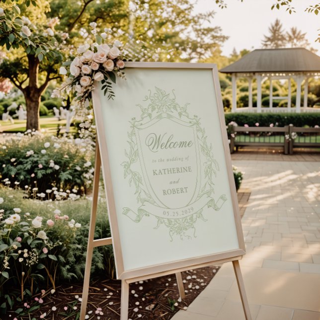 Poster Cimier Floral Mariage classique Bienvenue (Créateur téléchargé)