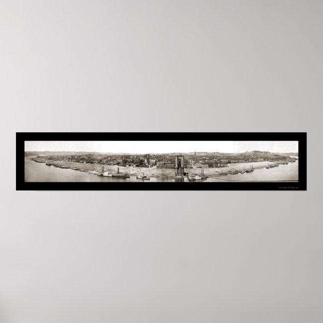 Poster Cincinnati OH Panorama Photo 1866 (Devant)