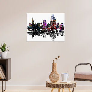 Poster Cincinnati, Ohio en graffiti